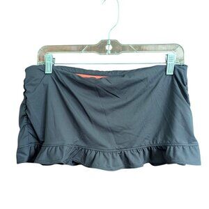 NWT Athleta Bora Bora Ruffle Hem Swim Skirt - Dark Grey SZ - M
